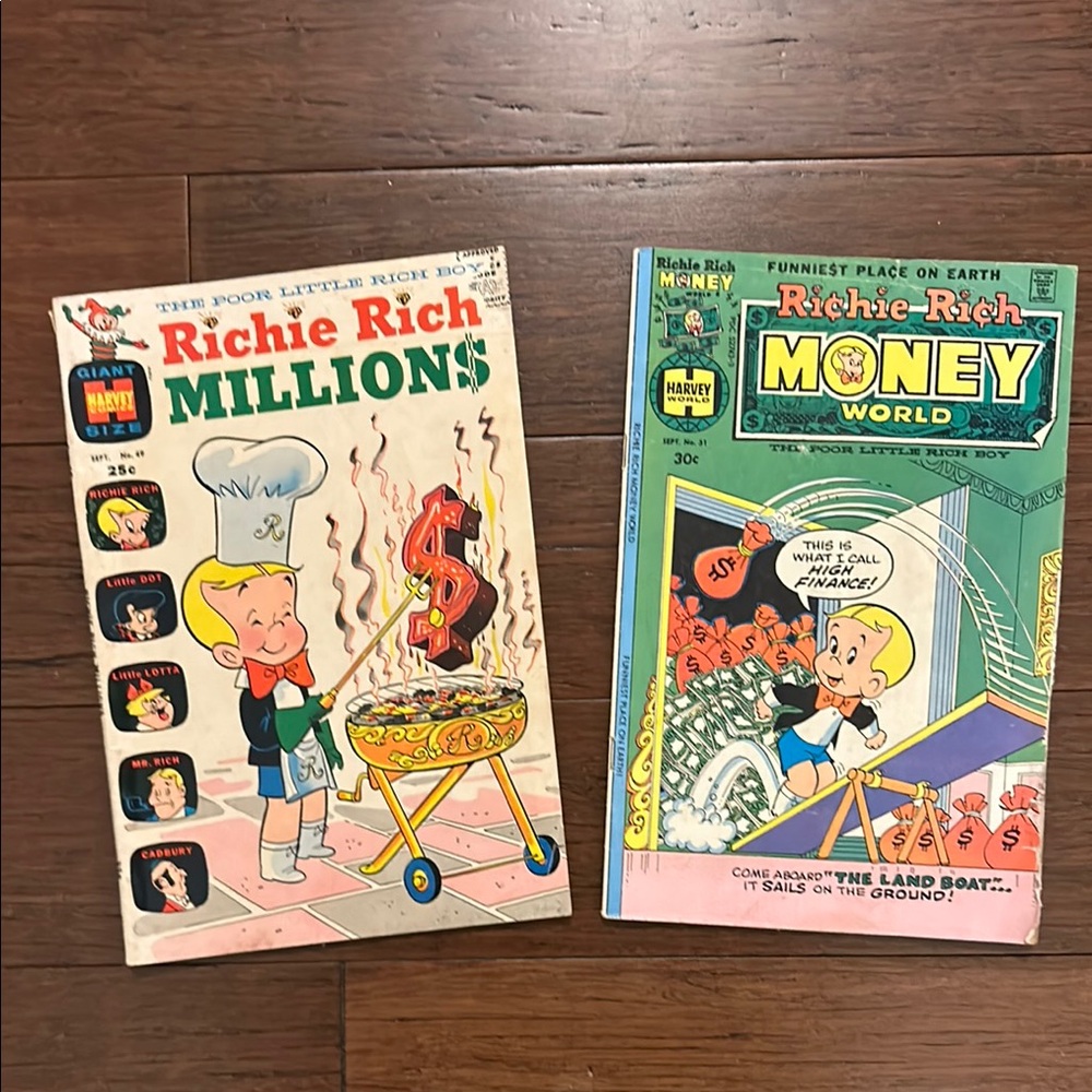 Richie Rich Millions Comic Book Sept No.49 Richie Rich Money World Sept No. 31